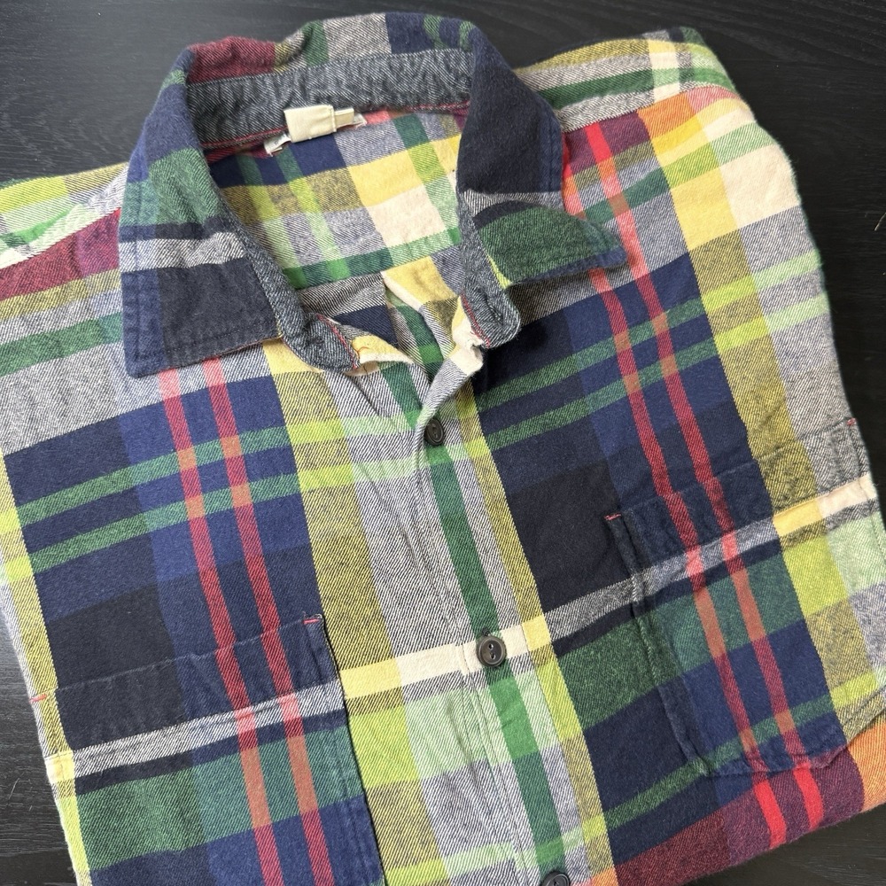 Carbon 2 Cobalt Shirt Mens Med Plaid Multicolor Long Sleeve Button Up Flannel